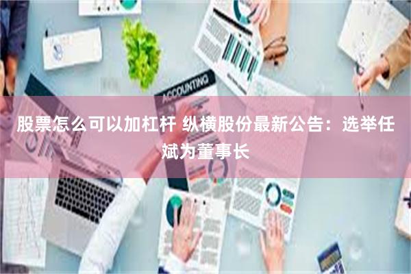 股票怎么可以加杠杆 纵横股份最新公告：选举任斌为董事长