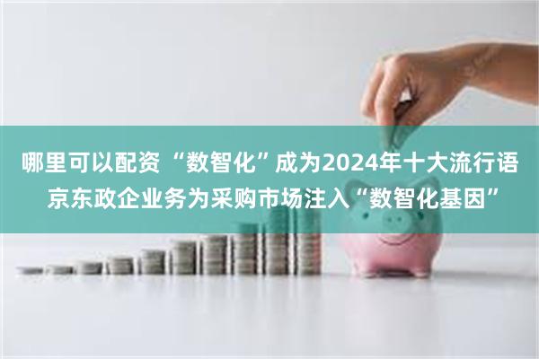 哪里可以配资 “数智化”成为2024年十大流行语 京东政企业务为采购市场注入“数智化基因”